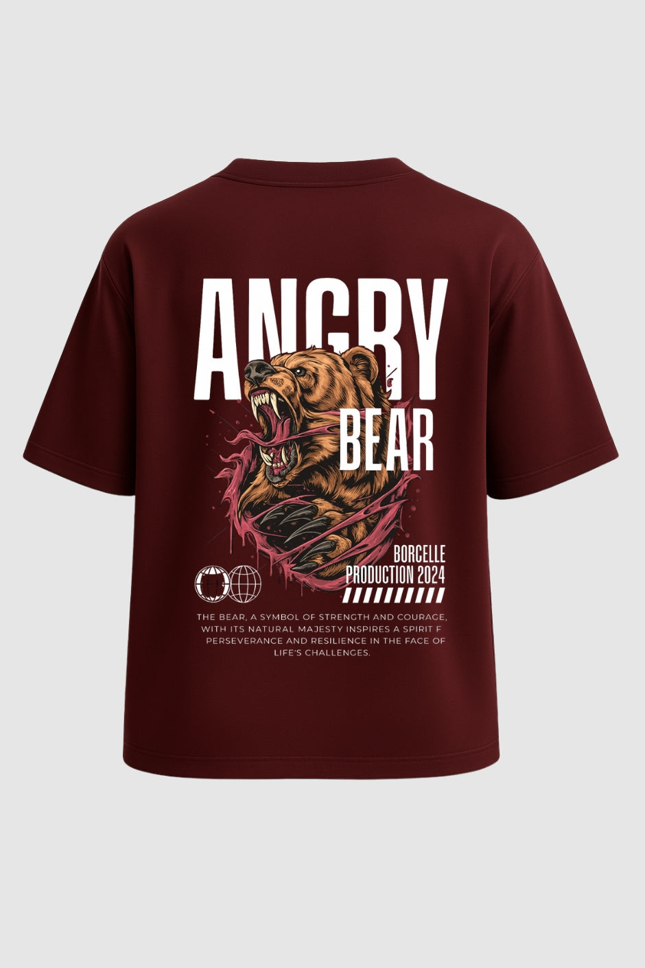 Iron Claw Oversized Classic T-Shirt - Maroon
