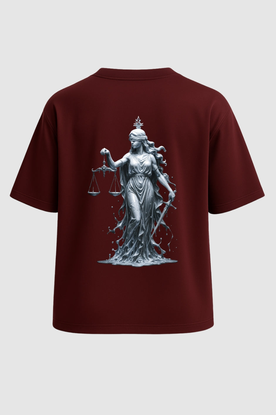 Silver Grace Oversized Classic T-Shirt - Maroon