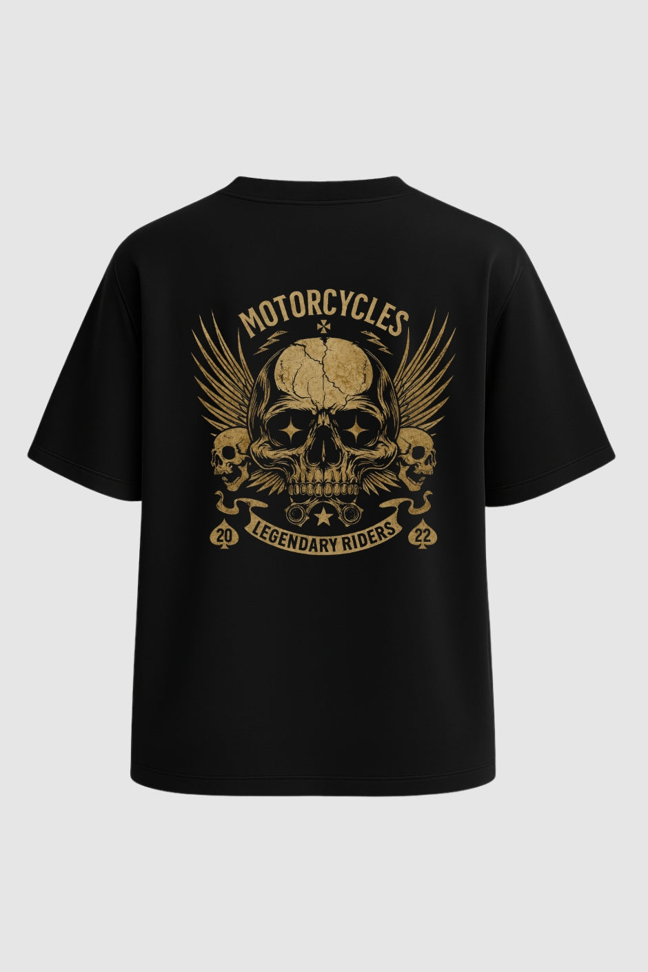 Skull Wing Oversized Classic T-Shirt - Black