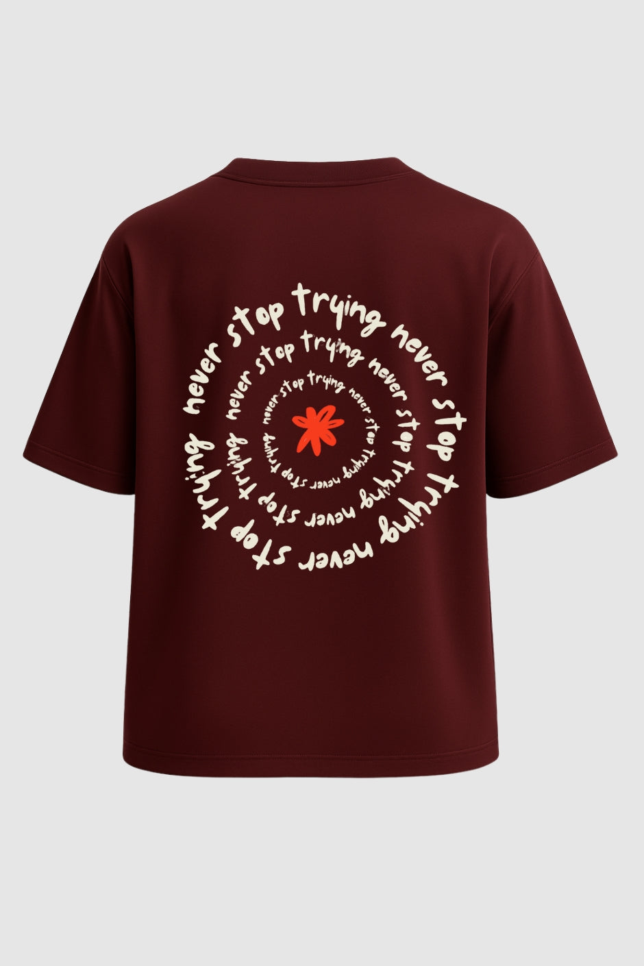 Red Bloom Oversized Classic T-Shirt - Maroon