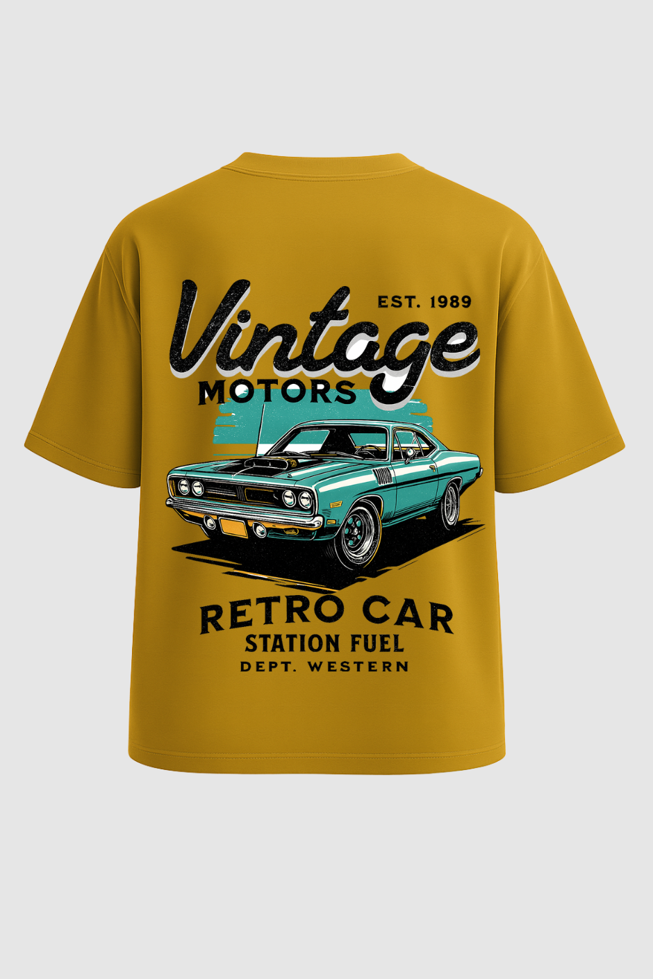 V8Vibes Oversized Classic T-Shirt - Mustard Yellow