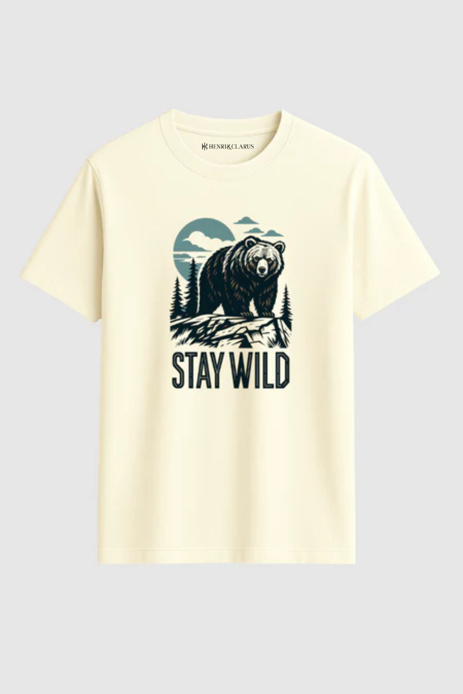 Stay Wild Classic Crew Fit T-Shirt - Off White