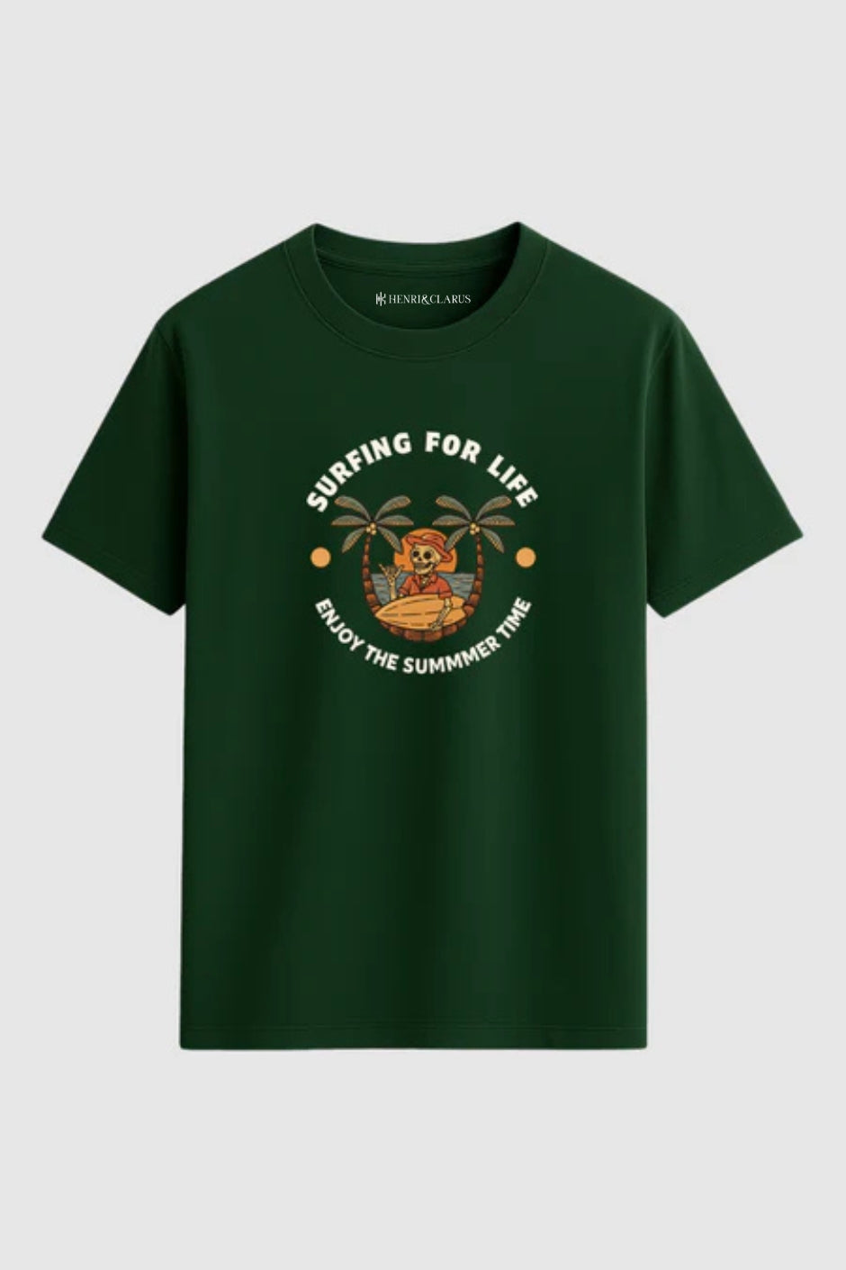 Tropical Ride Classic Crew Fit T-Shirt - Bottle Green