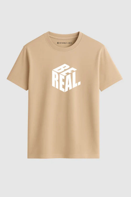 BE REAL Classic Crew Fit T-Shirt - Peach