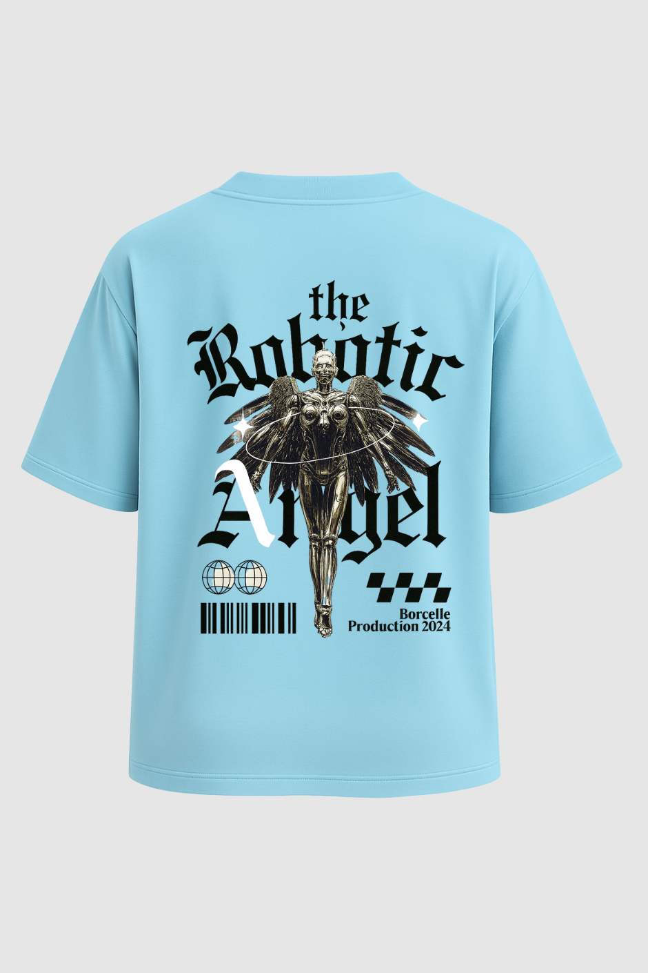 Cyber Angel Oversized Classic T-Shirt - Baby Blue