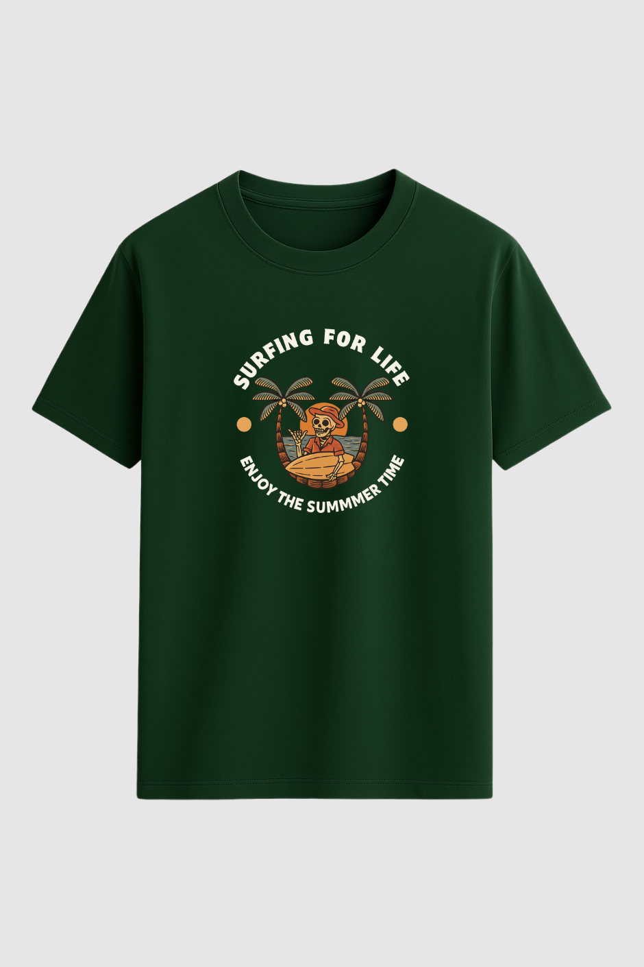 Tropical Ride Classic Crew Fit T-Shirt - Bottle Green