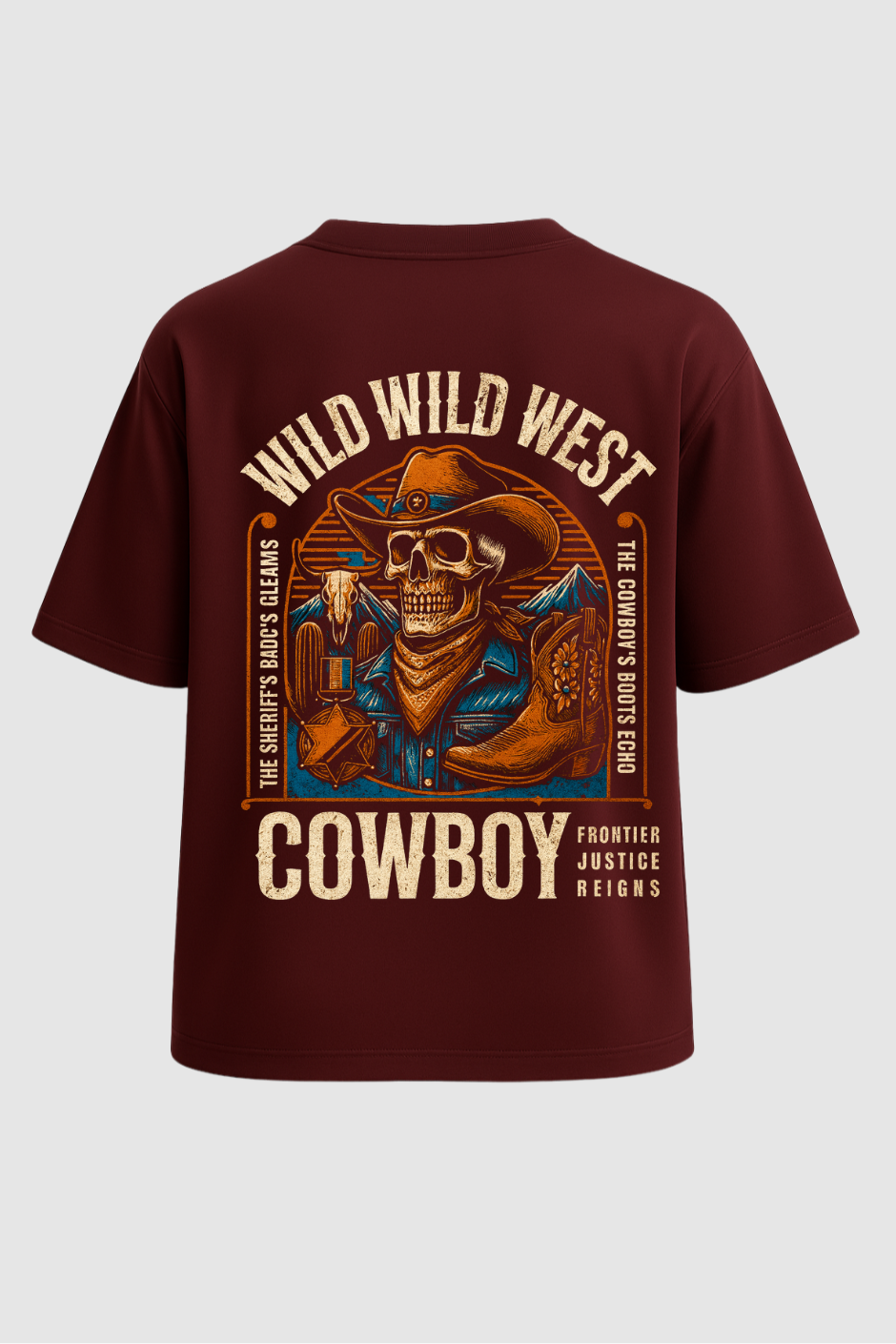 Rustler Spirit Oversized Classic T-Shirt - Maroon