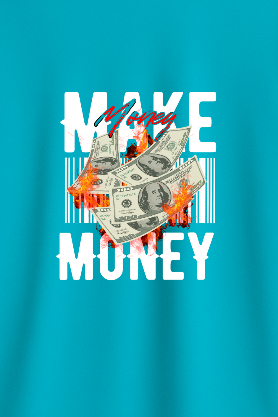 Money Maker Classic Crew Fit T-Shirt - Skyblue