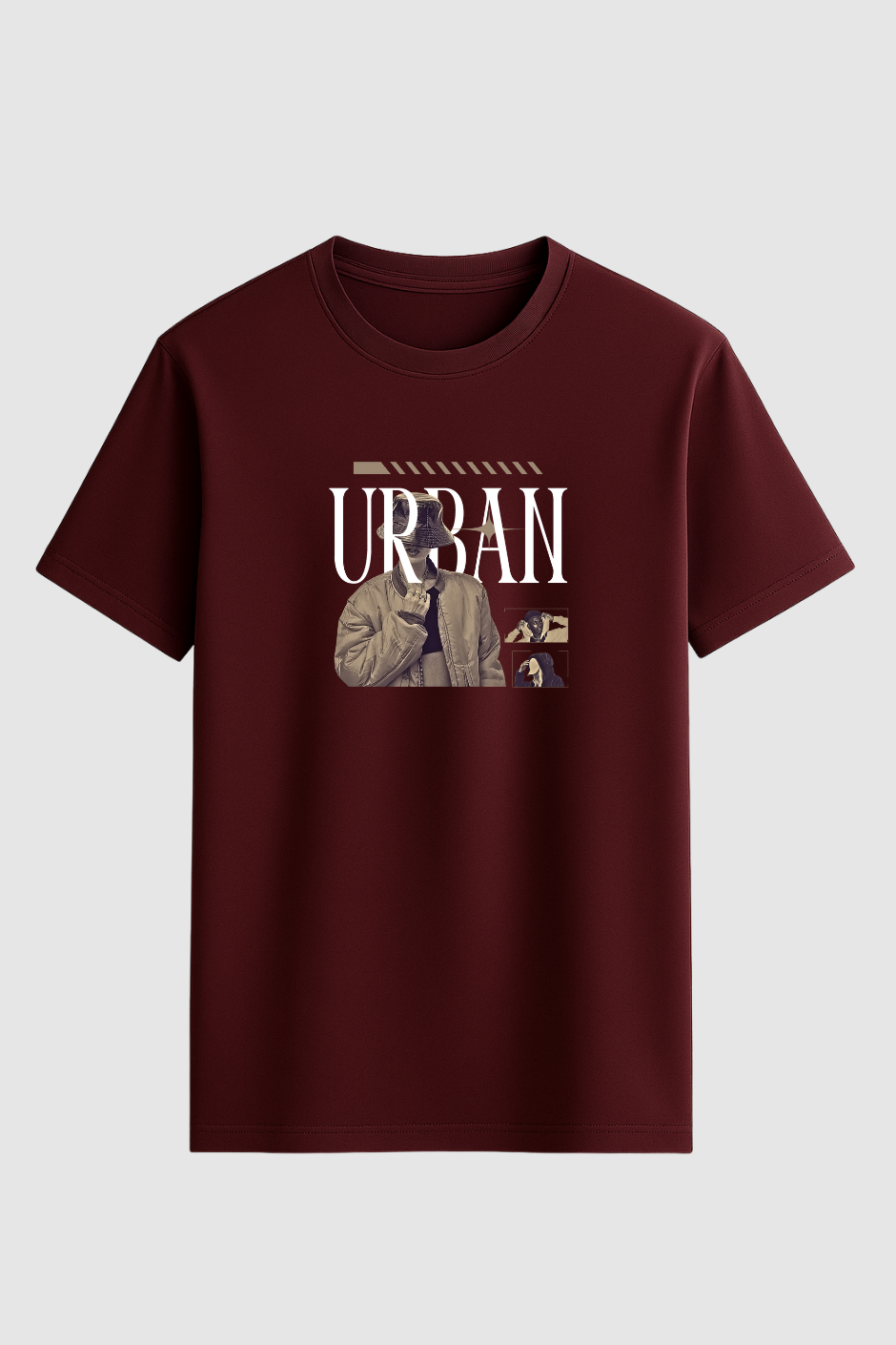 Urban Vibe Classic Crew Fit T-Shirt - Maroon