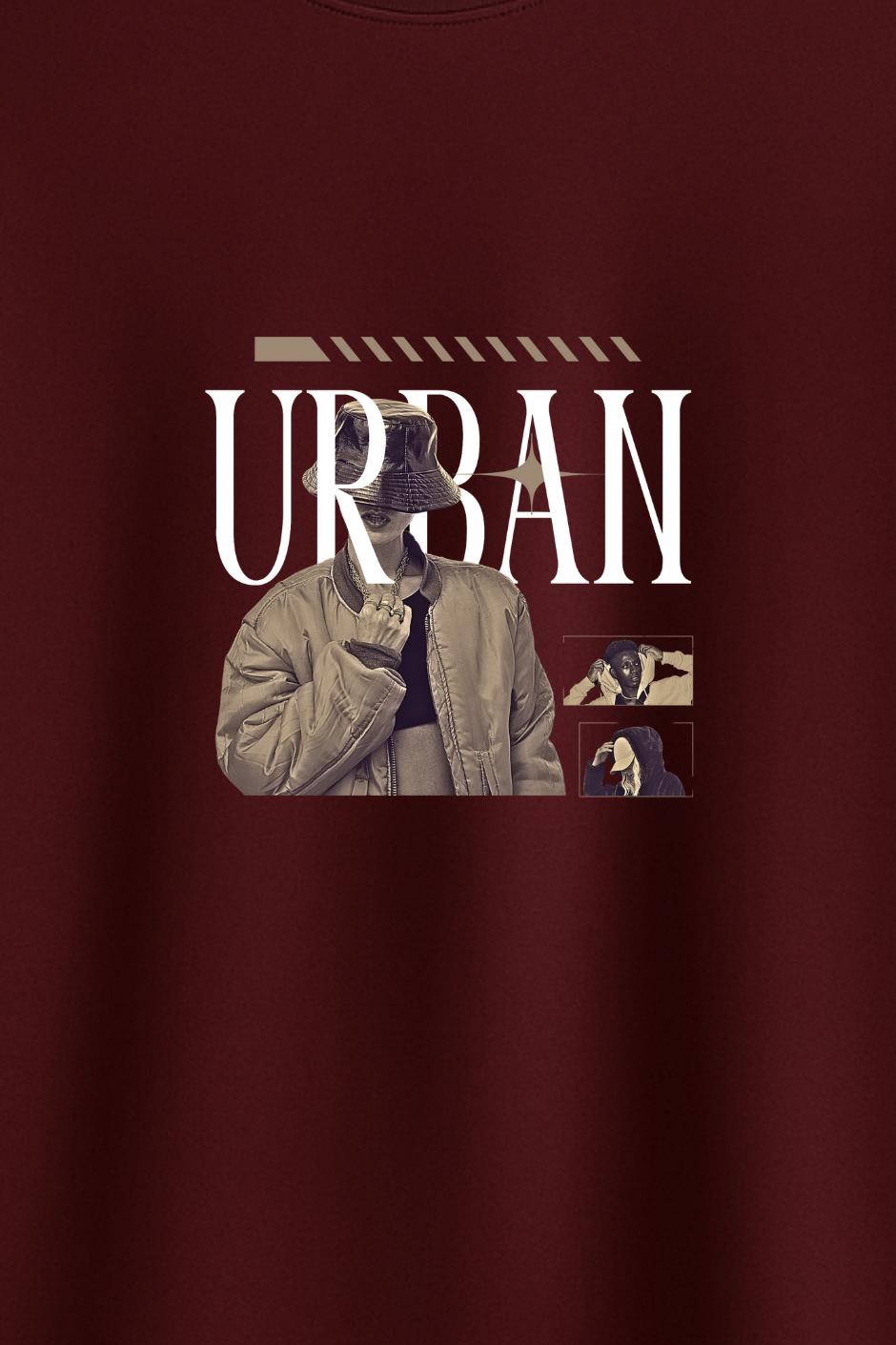 Urban Vibe Classic Crew Fit T-Shirt - Maroon
